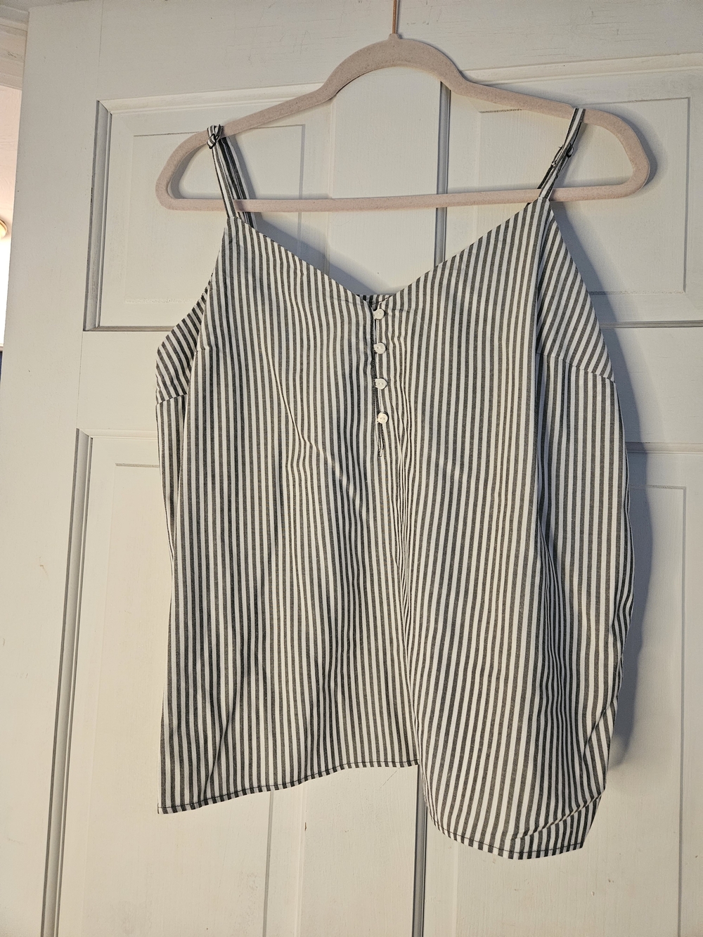 Old Navy Black & White Striped Spaghetti Strap Tank